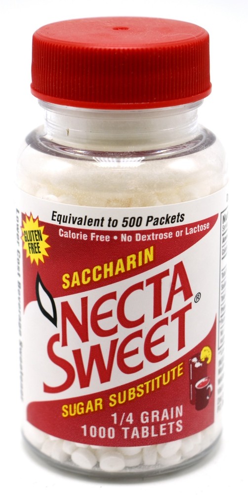 2 1000-Tablet Bottles 1/4 Grain Necta Sweet Saccharin Tablets NectaSweet