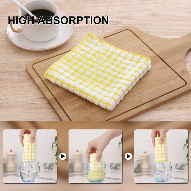 Cotton 12 Pack Kitchen Towels and Dishcloths Sets, 16 x 25 Inch & 12 X 12 Inc... gallery
