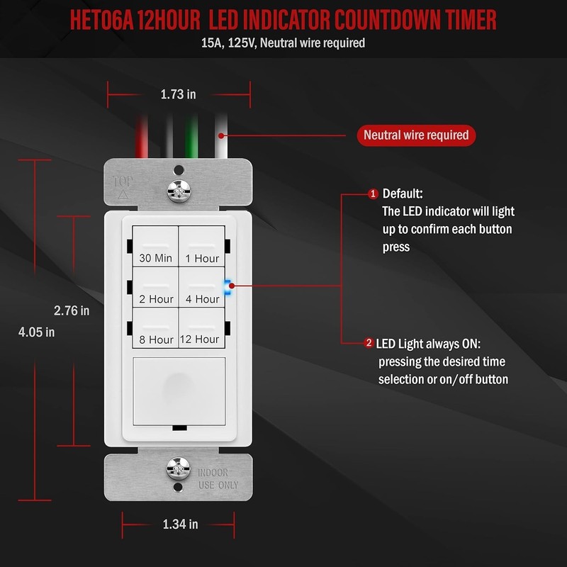White Countdown Timer Switch - Safe, Easy-to-Use Solution for Home Applications gallery