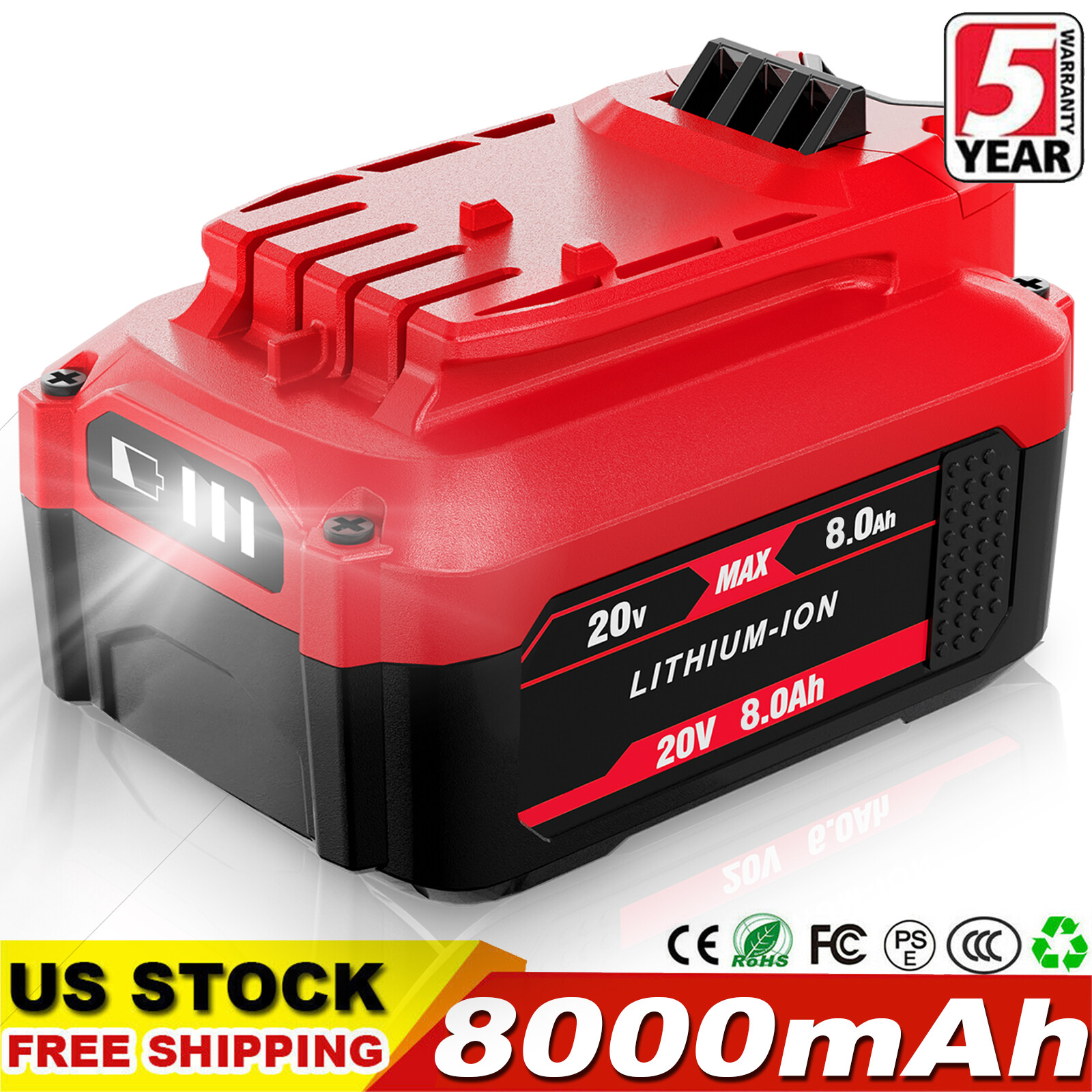 8.0Ah For Craftsman V20 Lithium Ion Battery 8.0 Amp Hour CMCB204 CMCB202 CMCB206 gallery