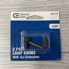 Commercial Electric 2 Pack Lamp Knobs w/5in. Extensions 344 419 CE NEW SEALED
