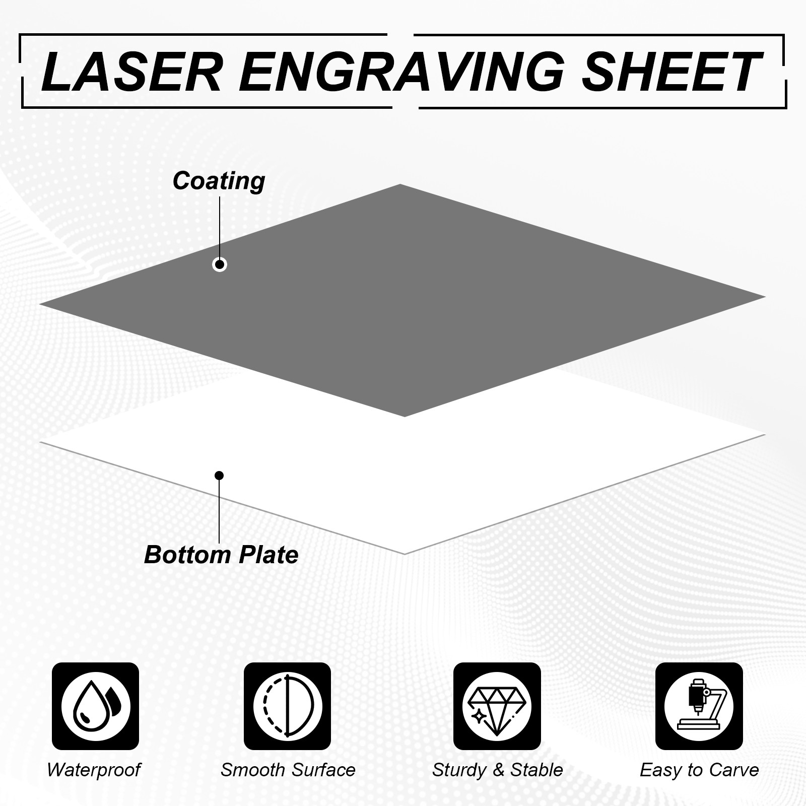 2Pcs 11.8x7.9" Double Color ABS Laser Engraving Sheet, Gray/White gallery
