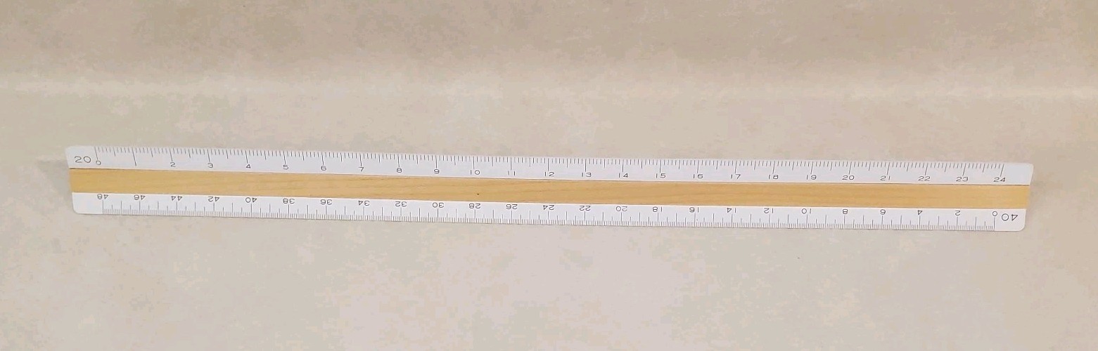 Woodrow # TE 12 Engineering Scale Ruler Wood & Plastic Triangluar Ruler gallery
