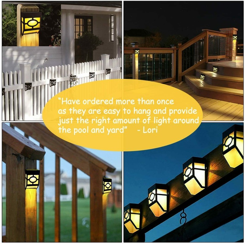 8 Pack LED Solar Fence Deck Lights Outdoor Waterproof for Garden Patio Step Yard gallery