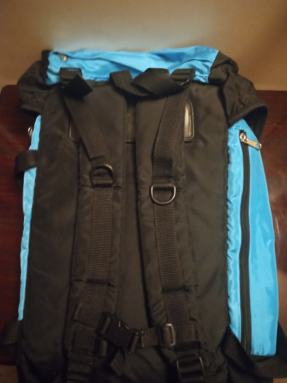 Hiking Backpack Conquest Blue Medium Sized Travel Pack Good Condition 5