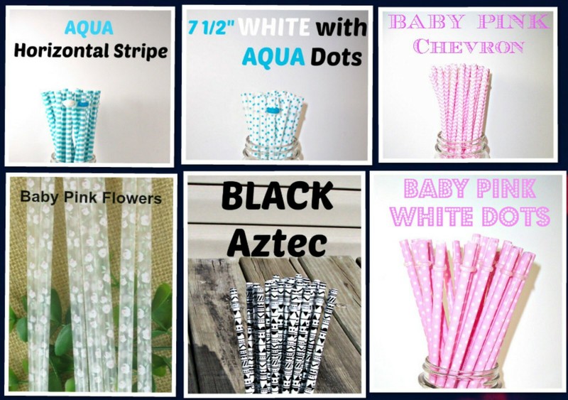 PATTERNED STRAWS, Dots, Checks, Flowers, Chevron, Fruit, Reusable, BPA Free gallery