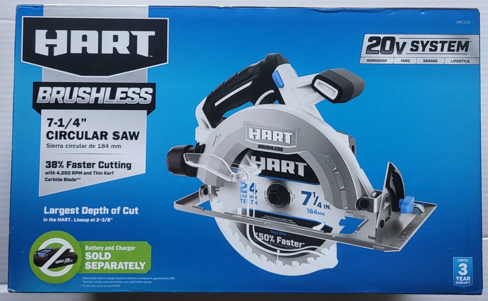 HART HPCS25 Brushless 20-Volt 7-1/4 Inch Circular Saw (Battery Not Included) New gallery