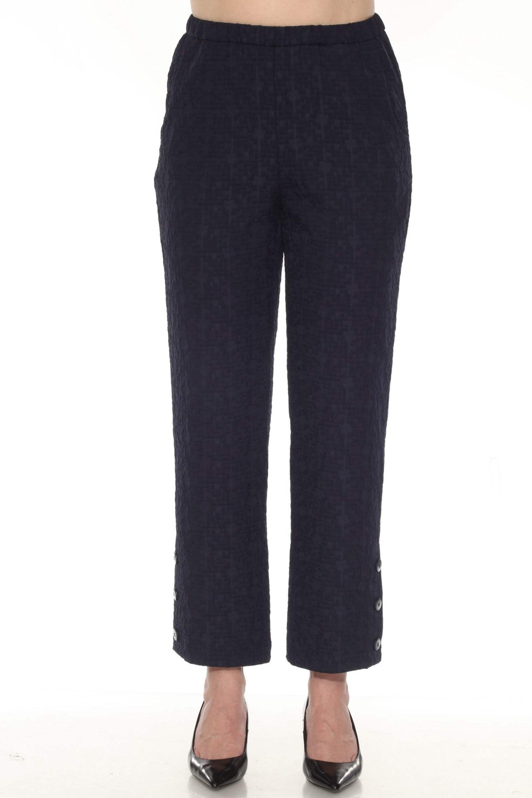 Joseph Ribkoff Midnight Blue Jacquard Pull On Ankle Pants 252111 gallery