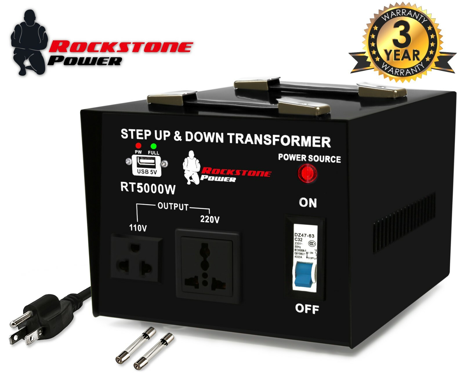 5000 Watt Voltage Converter Transformer Step Up/Down 110V/120V/220V/240V Power gallery