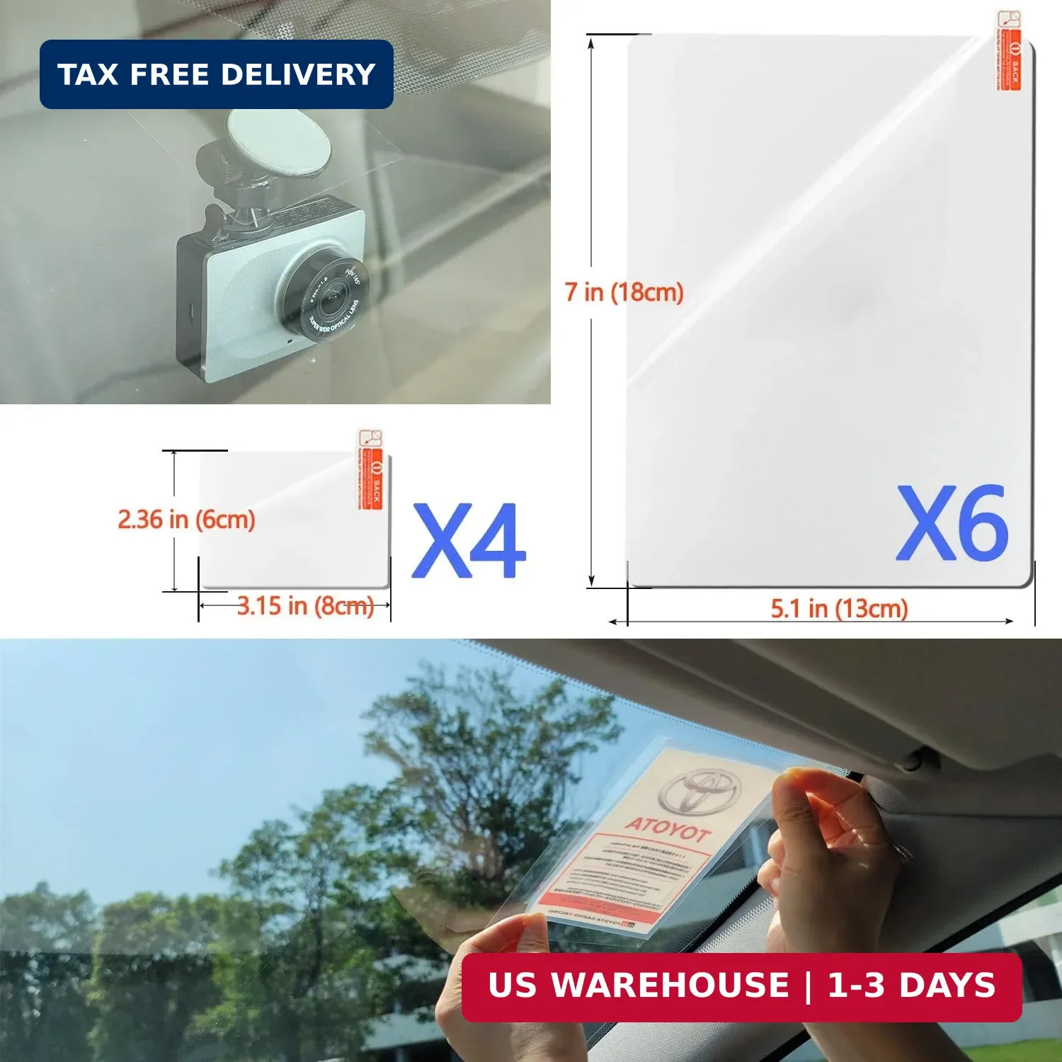 Windshield Sticker Applicator Electrostatic Film for Easy Application, Removal a gallery