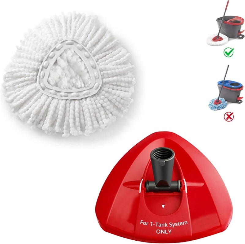 Mop Refill Pack with Mop Head Base for EasyWrin Spin Mop Replacement gallery