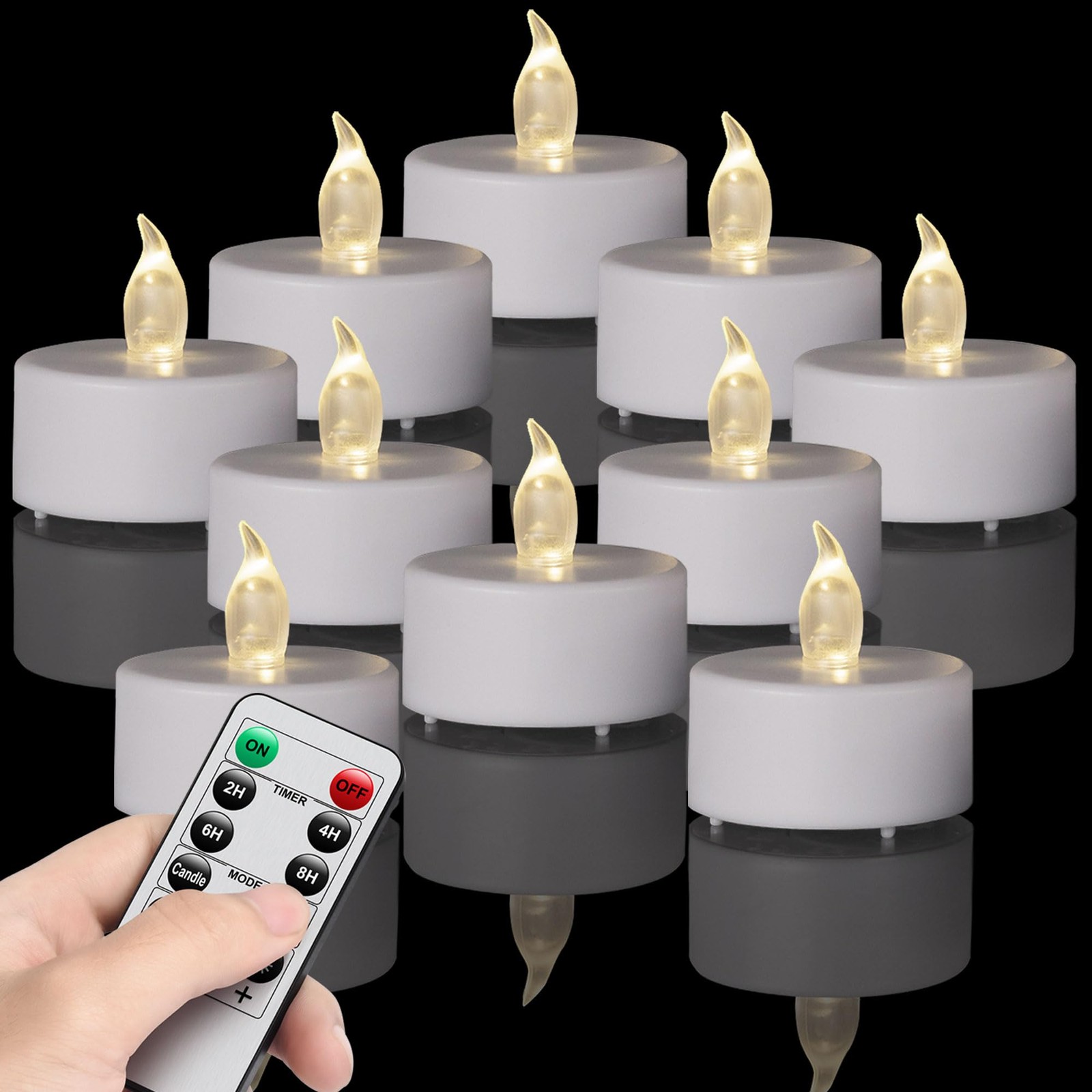 LED Tea Light Flameless Candles with Remote Control Flickering Tealight Long ... gallery