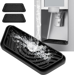 Refrigerator Drip Catcher Tray – 2 Pack Non-Slip Silicone for Samsung & GE