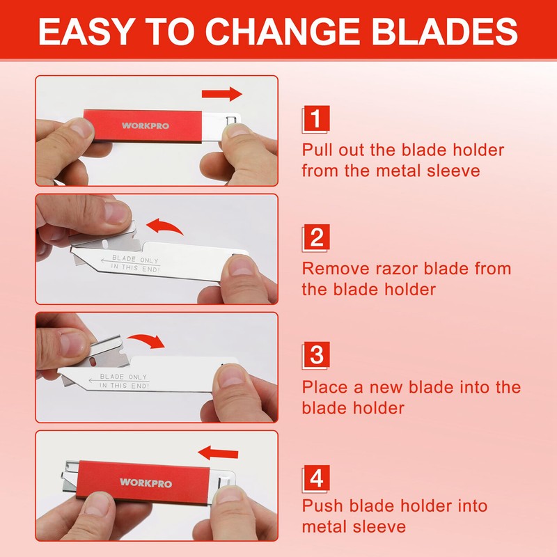 WORKPRO 12Pack Box Cutter Retractable Utility Knife Razor Knife Box Opener Blade gallery