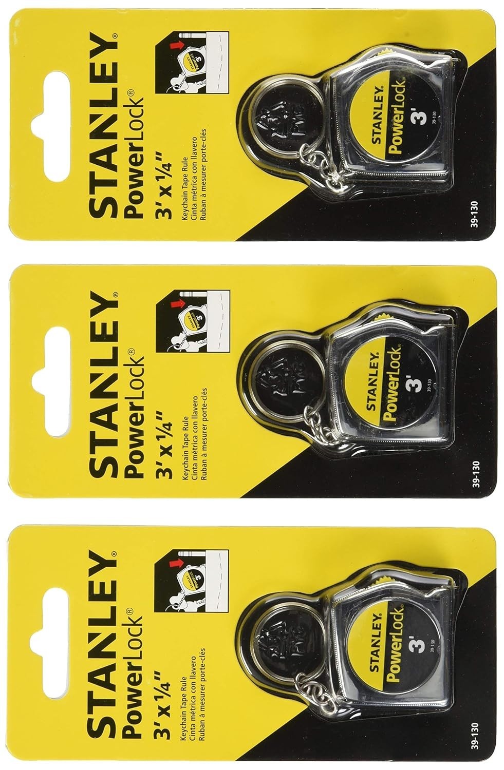 Stanley PowerLock 39-130 Key Chain 3' x 1/4" Tape Measure 36" Pocket Rule gallery