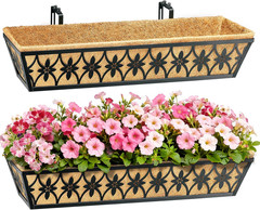 30 Inch Window Boxes Planters Railing Planter Box – 2 Pack Deck Railing Planter