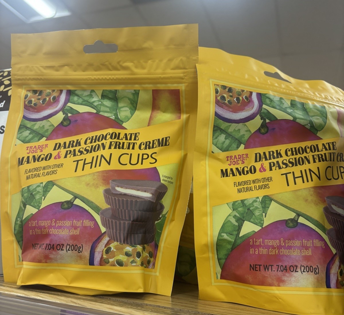 2 Pack Trader Joe's Dark Chocolate Mango & Passion Fruit Creme Thin Cups 7.04 Oz gallery