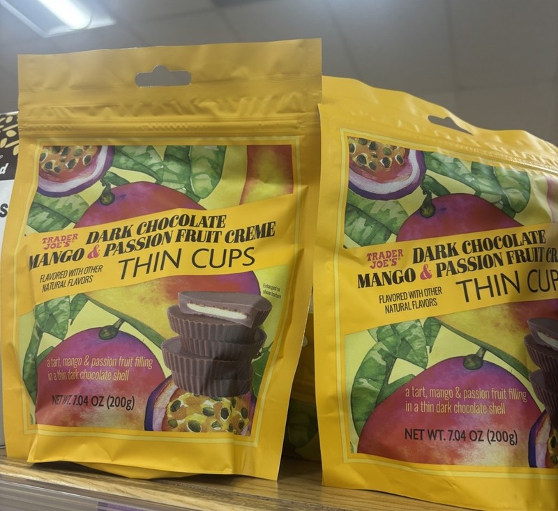 2 Pack Trader Joe's Dark Chocolate Mango & Passion Fruit Creme Thin Cups 7.04 Oz gallery