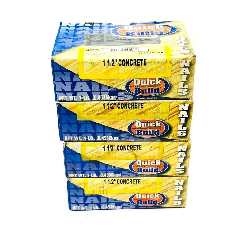 4 Pack Quick Build 112CNC1LB, Clous Clavos 1-1/2 in Steel Concrete Nails 1lb gallery