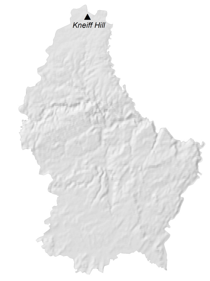 Luxembourg Elevation Map GLOSSY POSTER PICTURE PHOTO PRINT BANNER 13513