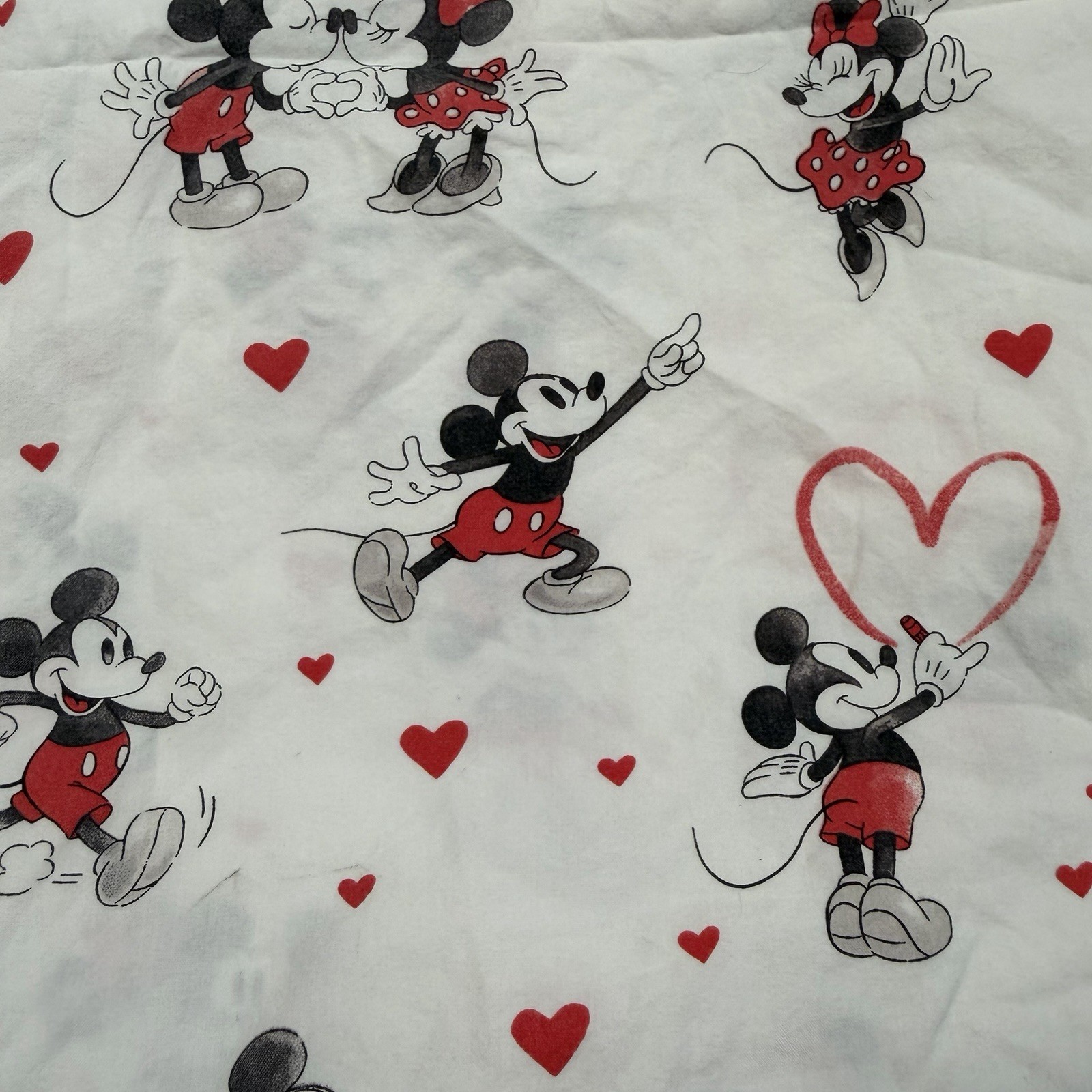 Pottery Barn Kids Mickey Mouse Organic Cotton Queen 3pc Sheet Set Hearts Love gallery