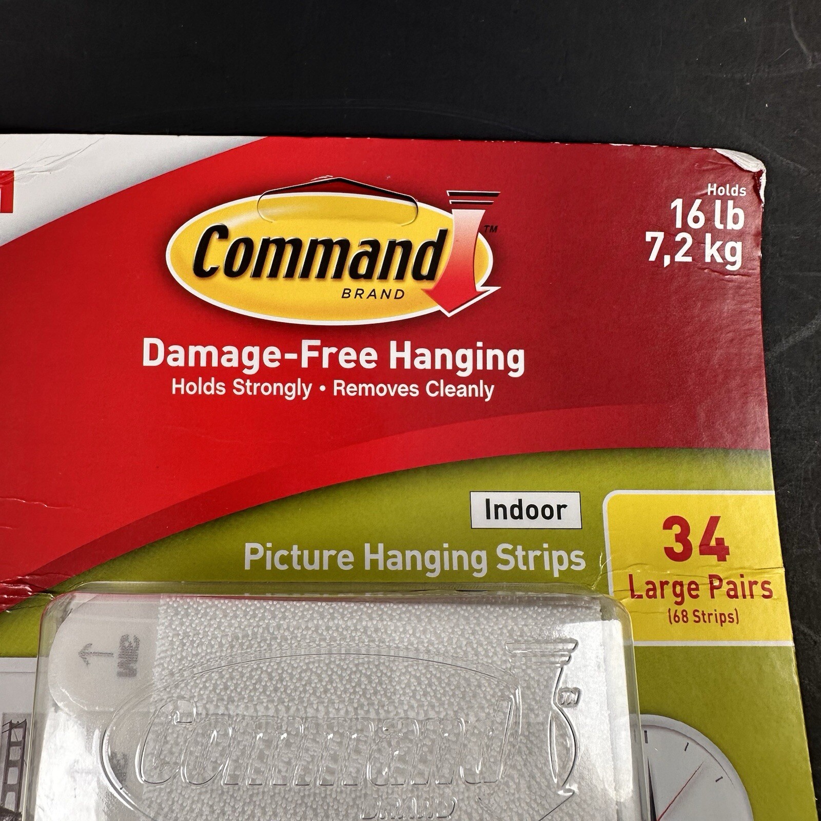 3M Command Picture Hanging Strips Large, 34 Pairs, 68 Strips, Hold 16 lbs Indoor gallery