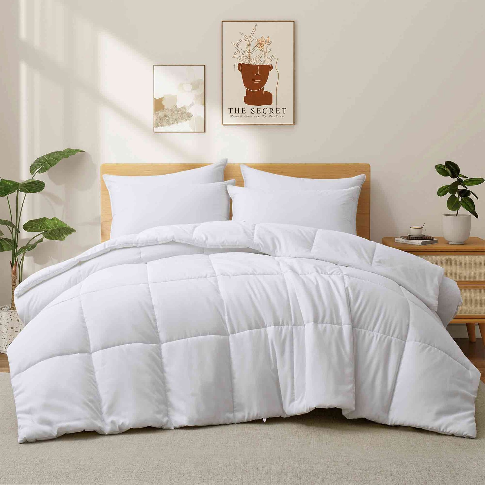 Basic Lightweight Solid Duvet Insert, Machine Wash with Corner Ties gallery