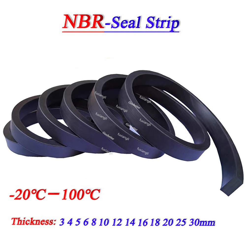 Square Solid Nitrile Rubber NBR Seal Strip Oil/Heat Resist Thickness 3mm to 30mm