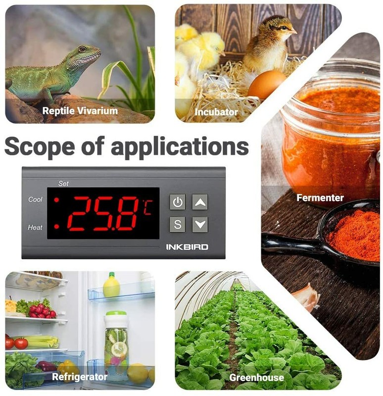 Inkbird Temperature Controller Thermostat 2 Relays Refrigerators Control 1100W gallery