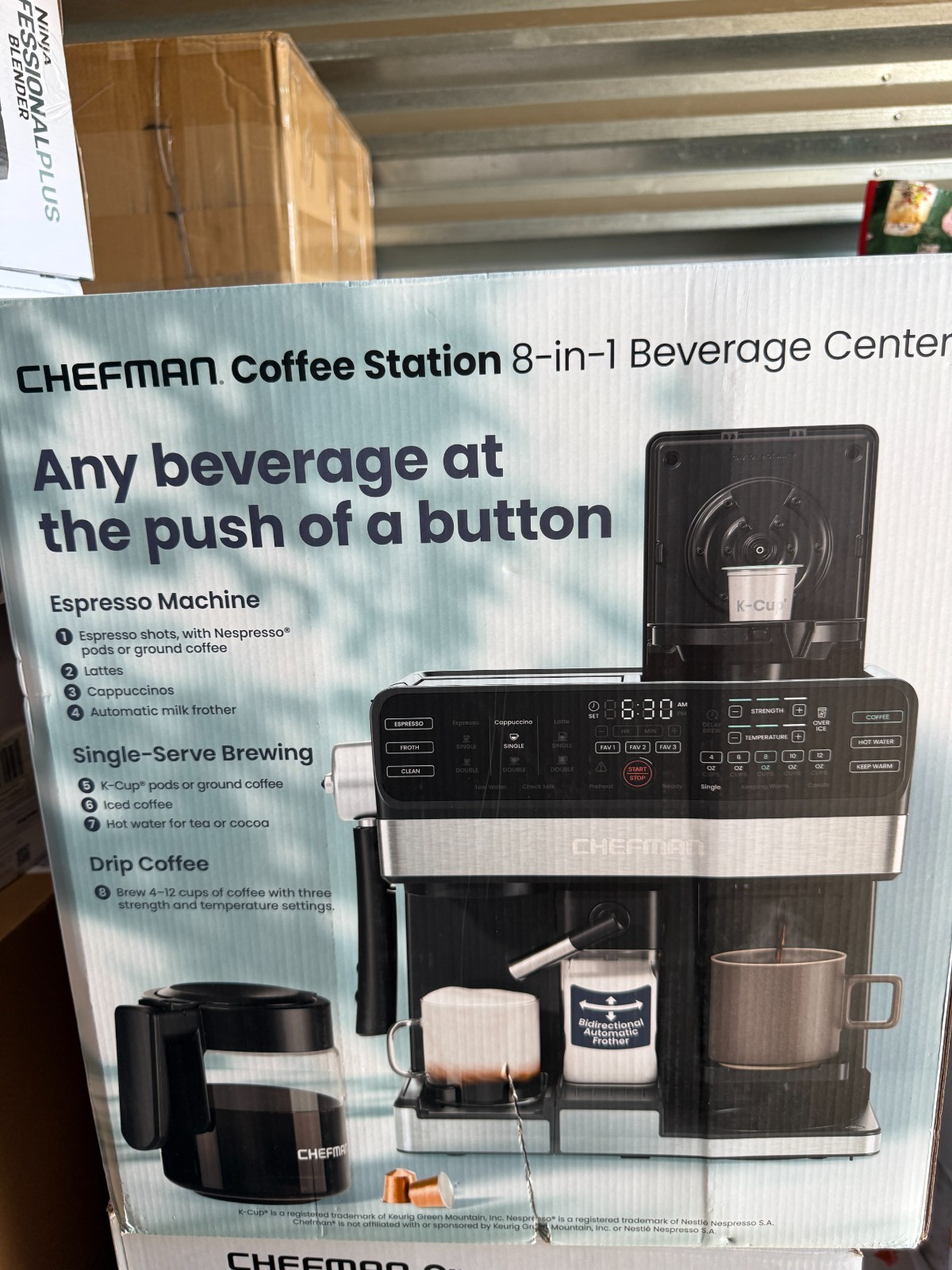 Chefman 8 in 1 Coffee Station, Coffee Maker Espresso Machine Combo, Black gallery