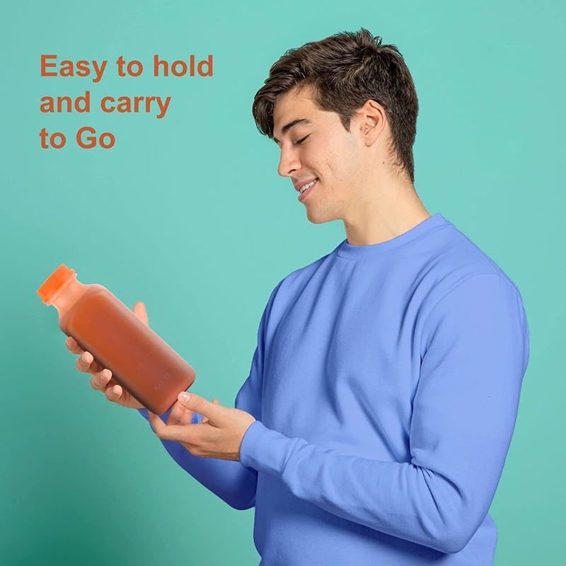 200 Pack Empty Translucent Plastic Juice Bottles with Tamper Evident Caps 16 Oz. gallery