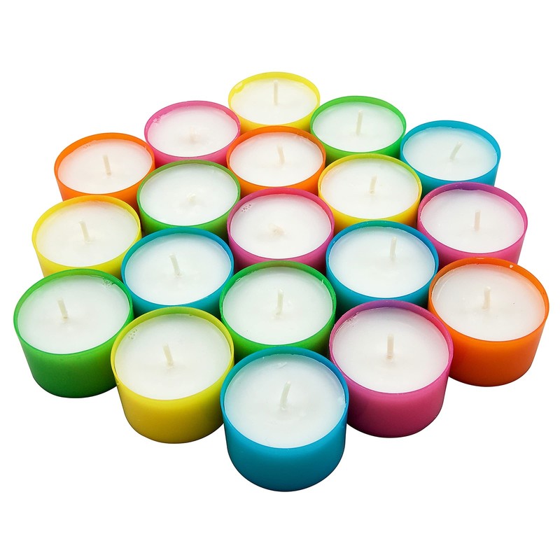Stonebriar 96 Pack Multicolor Unscented 6 to 7 Hour Long Burning Tea Light Ca... gallery