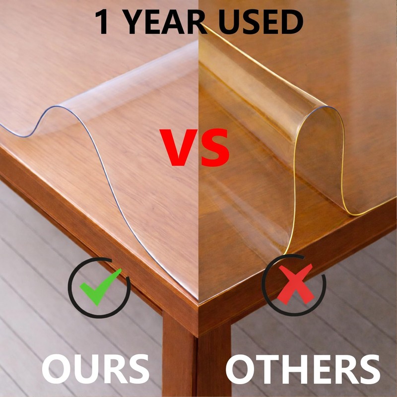 Clear Oval Table Cover Protector 54 x 72 in Plastic Tablecloth for 4~6 Seats ... gallery