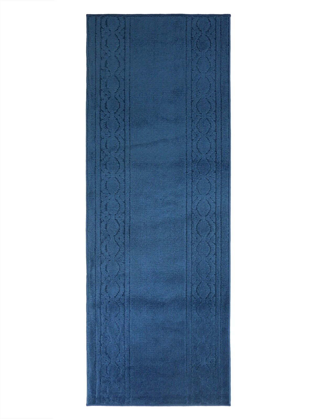 Custom Size Anti-Slip Soft Pile Moroccan Navy Design Runner Rug gallery
