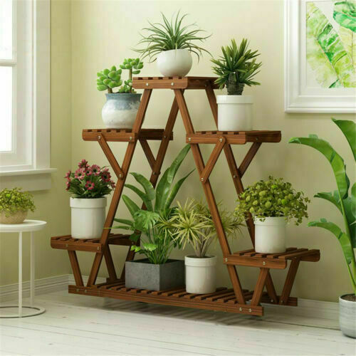 Upgraded All Types Multi Tier Plant Stand Wood Garden Shelf Herb Flower Holder gallery