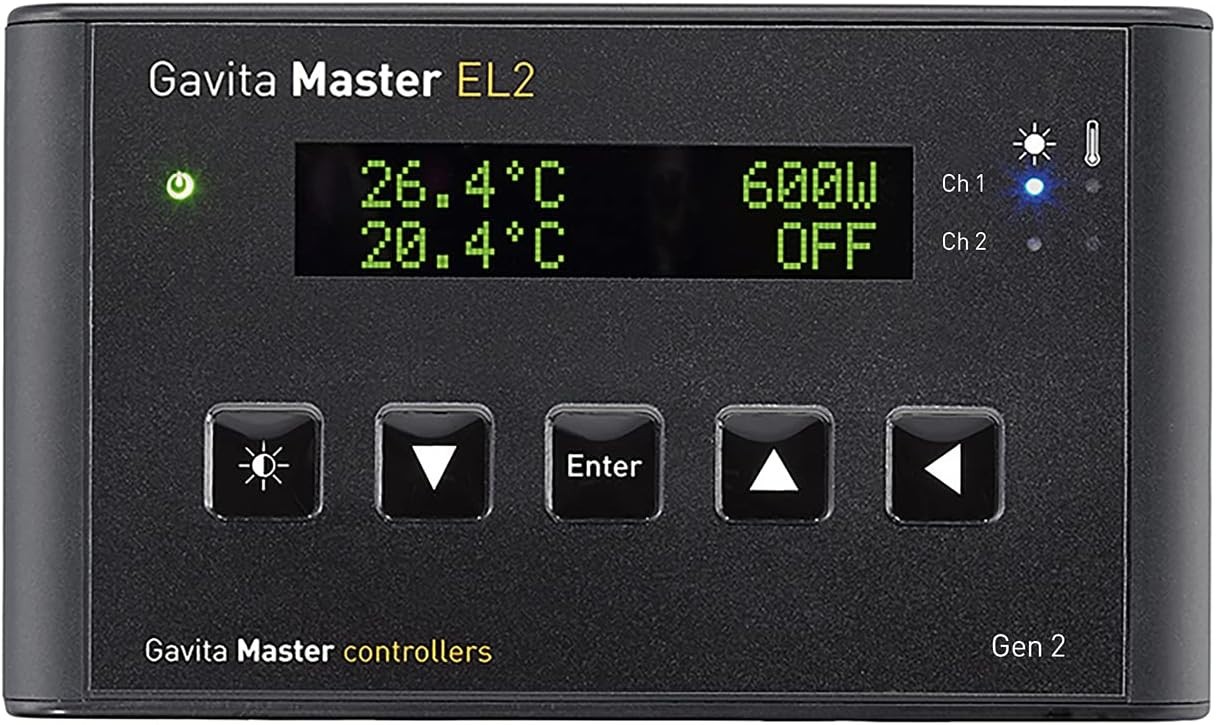 Gavita Master Controller EL2 Gen 2 Black – Dual Zone Lighting Control, LCD Displ gallery