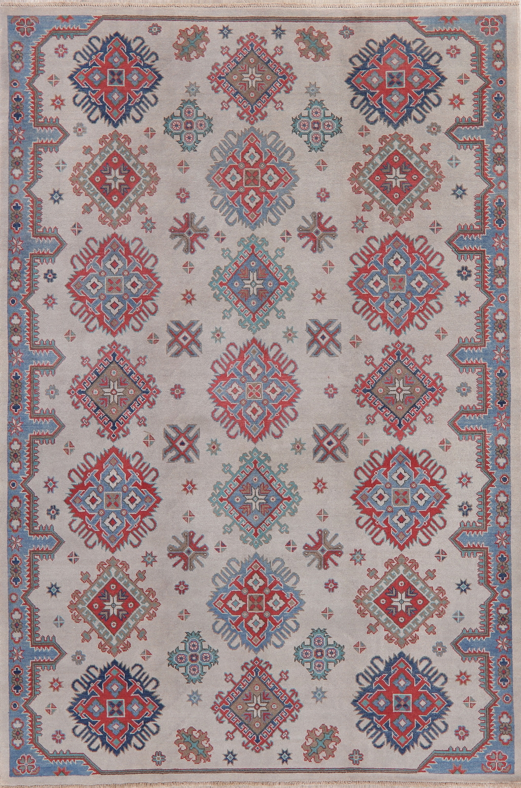 All-Over Pattern Super Kazak Oriental Wool Rug 6x9 Hand-knotted Wool Carpet gallery