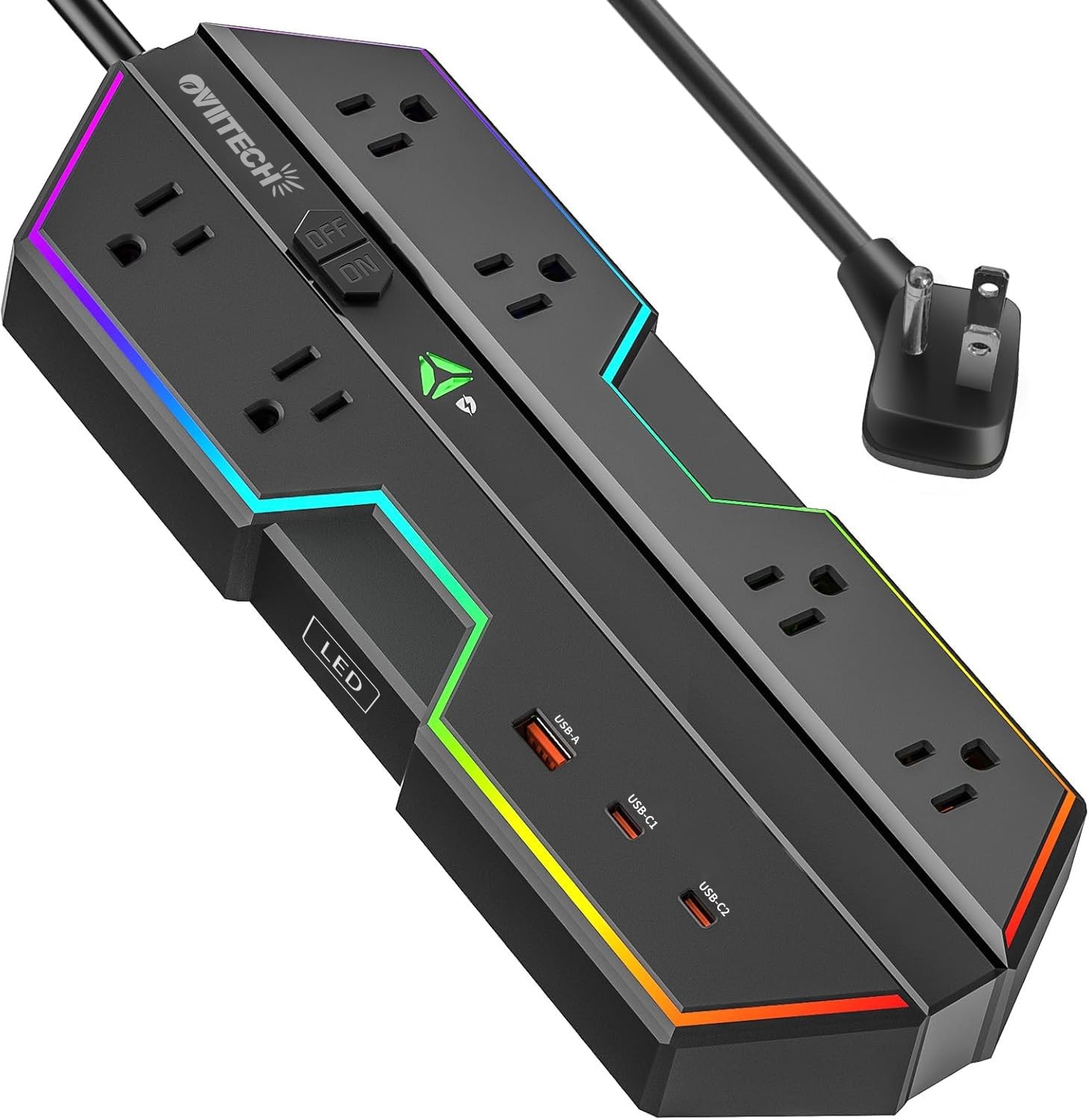 PD 65W Fast Charging 6 Outlets Surge Protector Power Strip with 3 USB Ports gallery