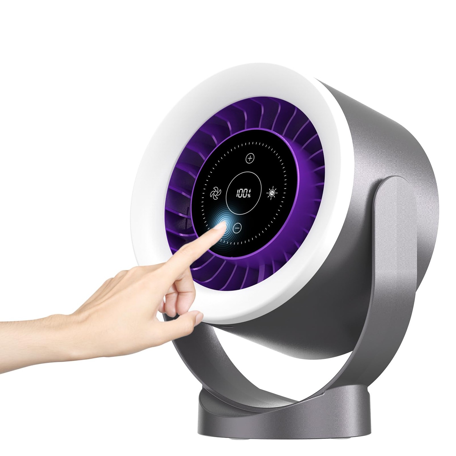 Zyxmlz Usb Rechargeable Desk Fan Ultra Quiet 35Db Led Touch Control 100 Speed gallery