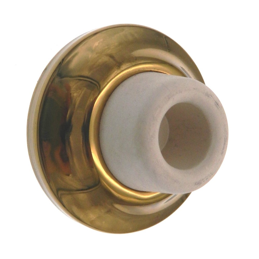 Warwick Large Wall Bumper Concave Doorstop Polished Brass 2 3/8" Base BH2004PB