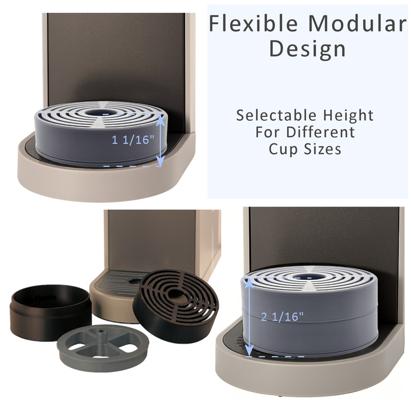 Anti-Splash Adjustable Coffee Cup Riser Accessory for K-Cup Coffee Makers Gray gallery