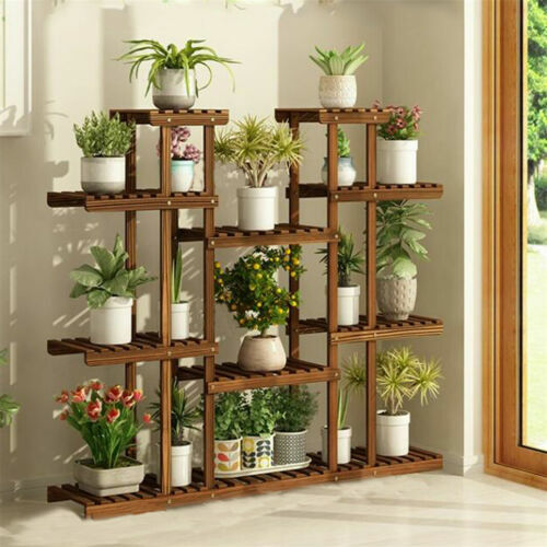 Upgraded All Types Multi Tier Plant Stand Wood Garden Shelf Herb Flower Holder gallery