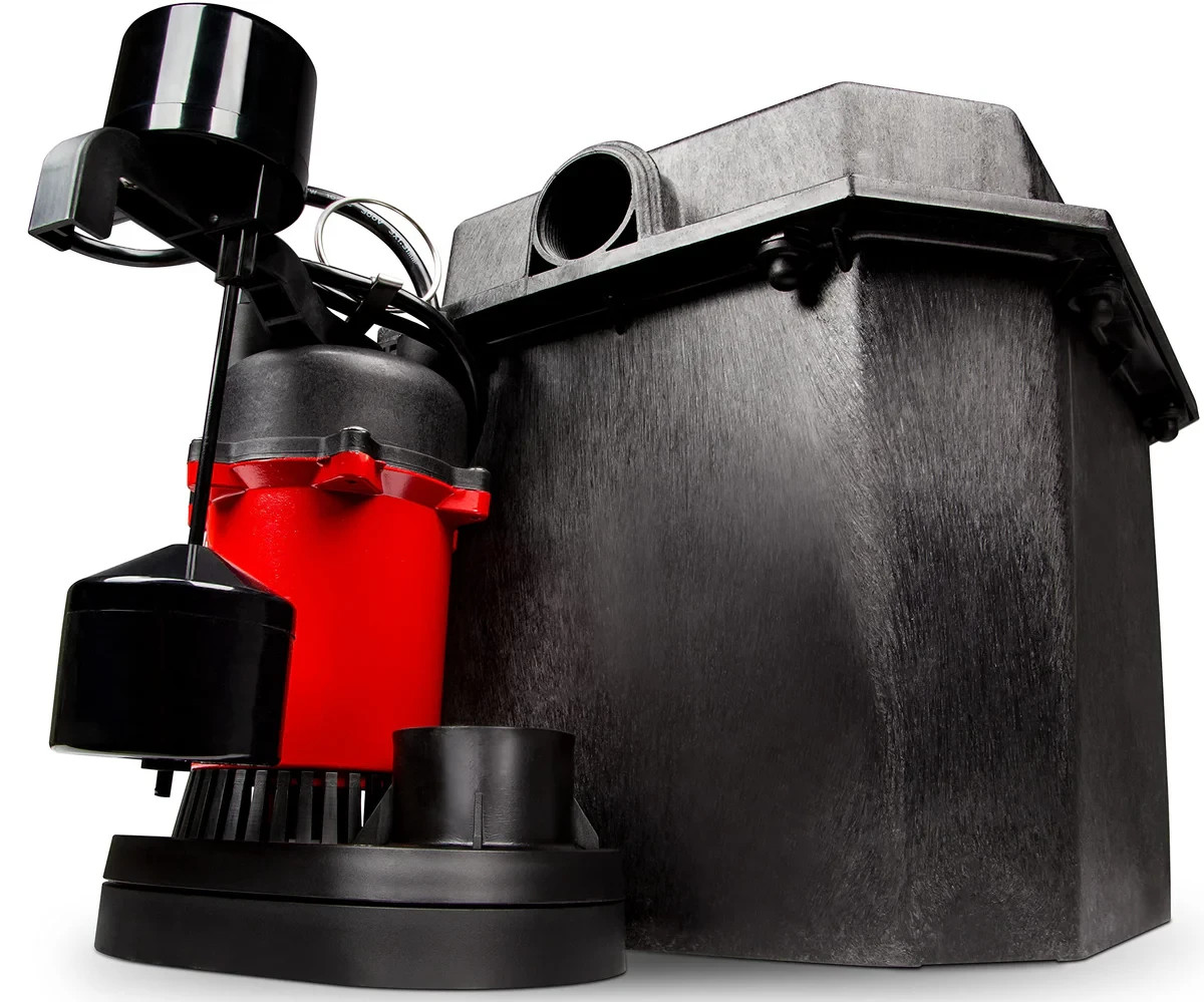Red Lion RL-SPS33 1/3 HP, 115-Volt, 3200 GPH Under-Sink Sump Pump System with 6 gallery