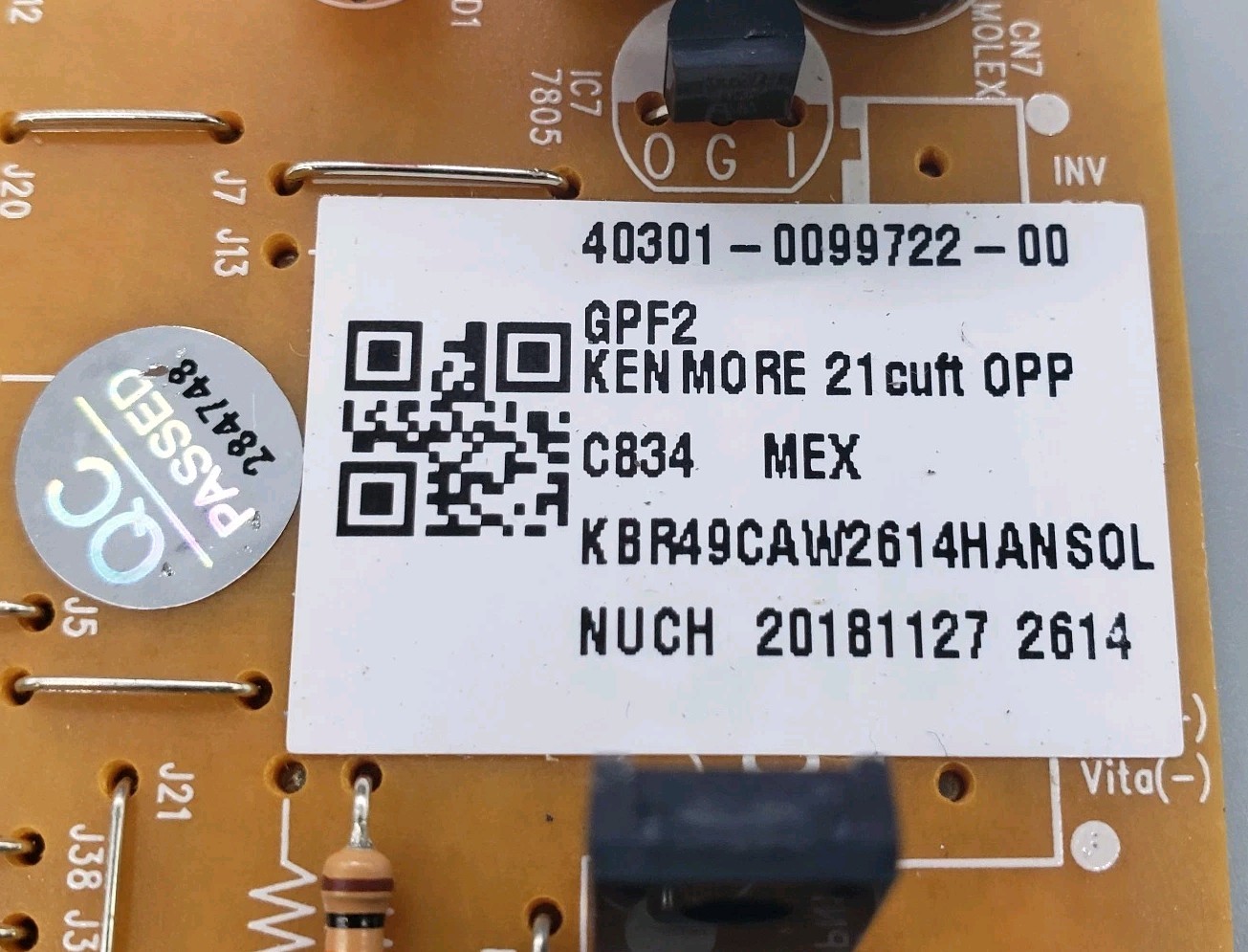 OEM Kenmore Fridge Control 40301-0099722 1-Year Warranty Free Same Day Shipping gallery