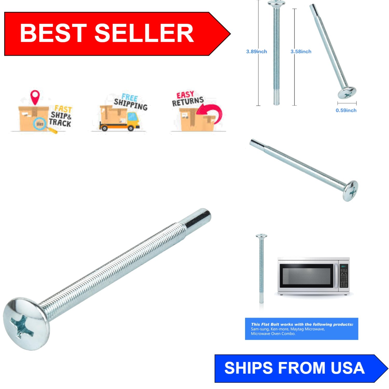 Dependable Microwave Mounting Kit - Aluminum Alloy Screws for Long-Lasting Use gallery
