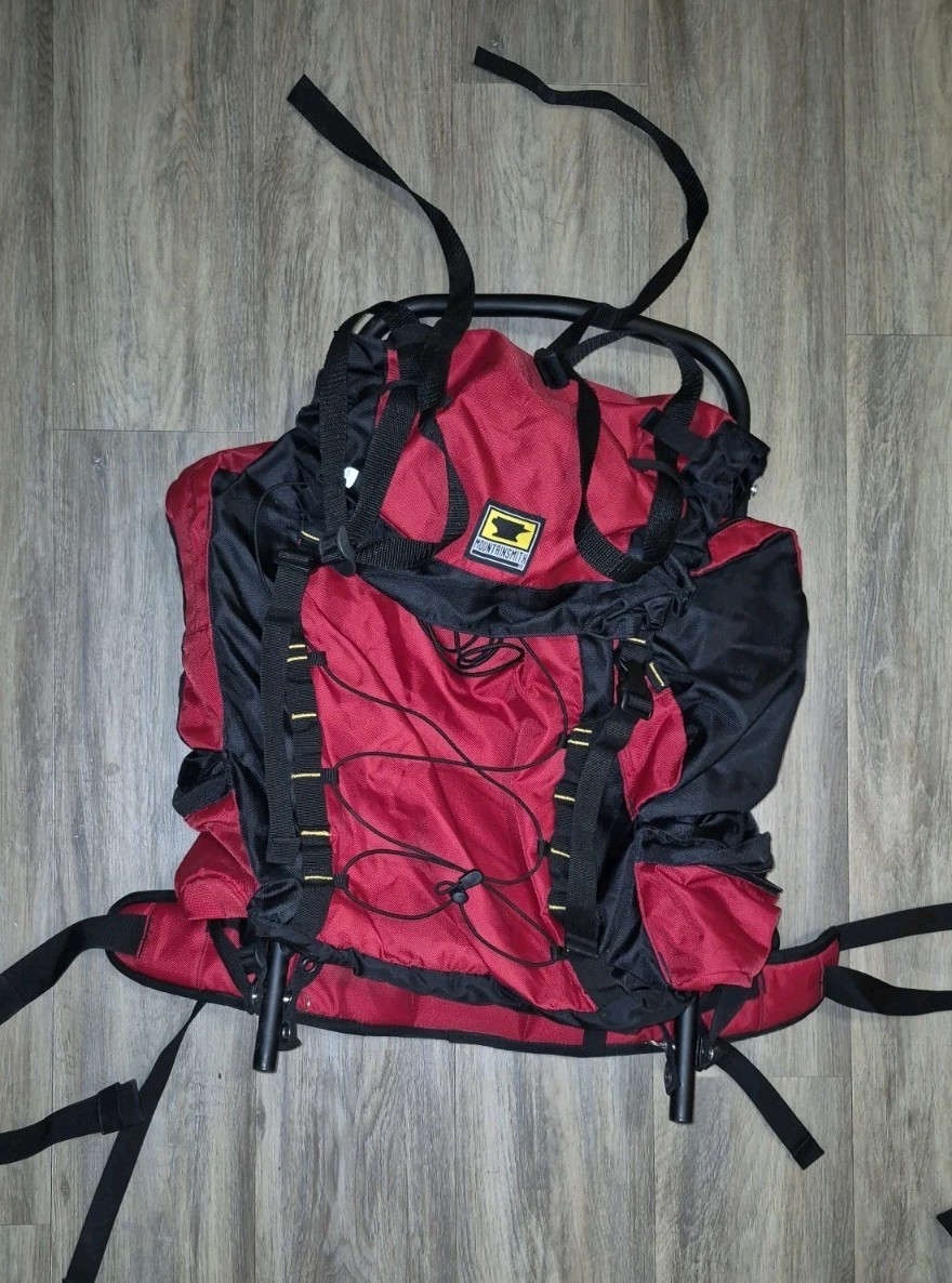 Mountainsmith External Frame Backpack Red Black Hiking Camping Pack Aluminum…