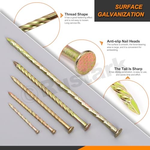 200Pcs 5 Sizes Spiral Deck Nails Assortment Kit Fence Deck Nails 200pcs 5 sizes gallery