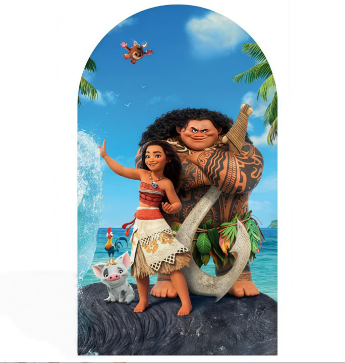 Moana Arch Backdrop Cover Birthday Party Photo Background Prop Decoration gallery