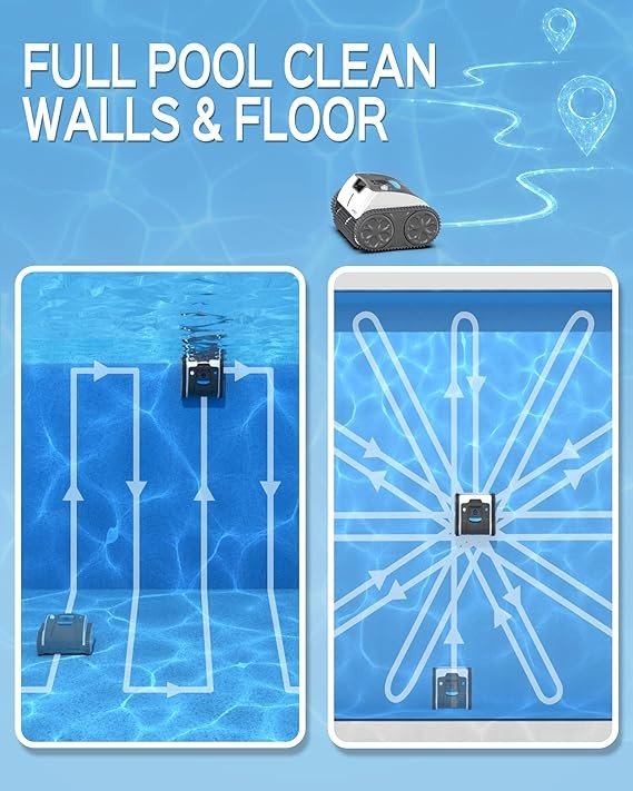 WYBOT Robotic Pool Cleaner Ground Pools up to 60 FT Cordless WY3312 - Black gallery