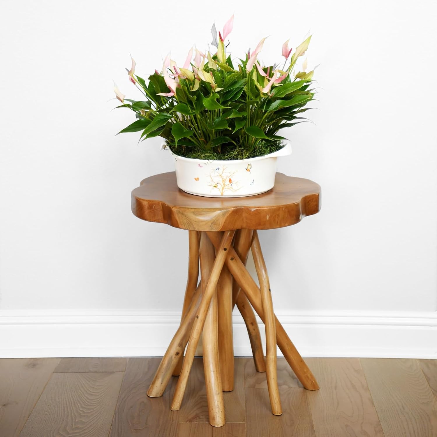 Is WELLAND Solid Teak Live Edge End Table,18" L x 18" W x 20" H Uniquie Side gallery
